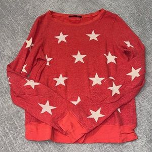 Wildfox Red Stars Baggy Beach Jumper